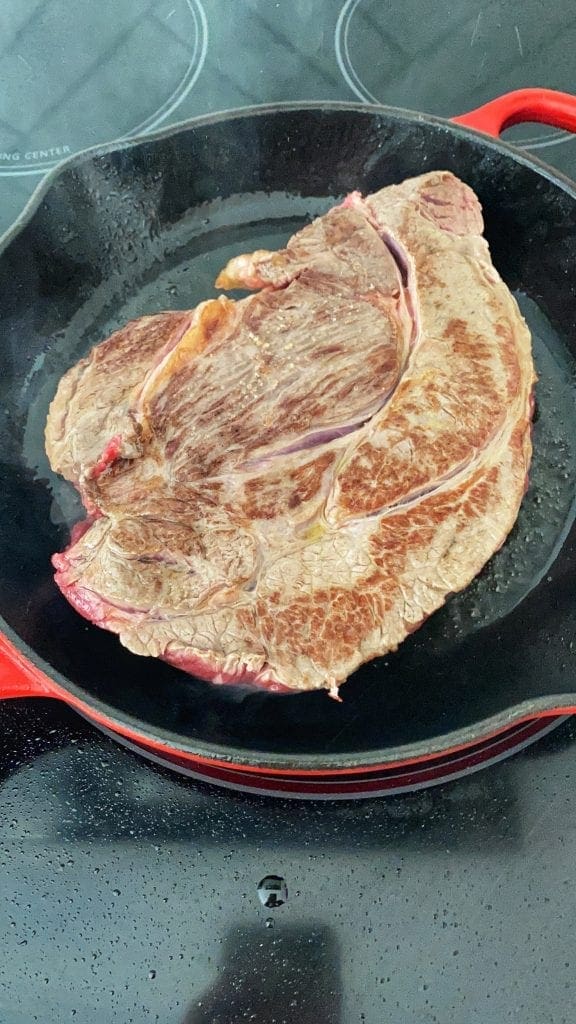 Properly seared beef.