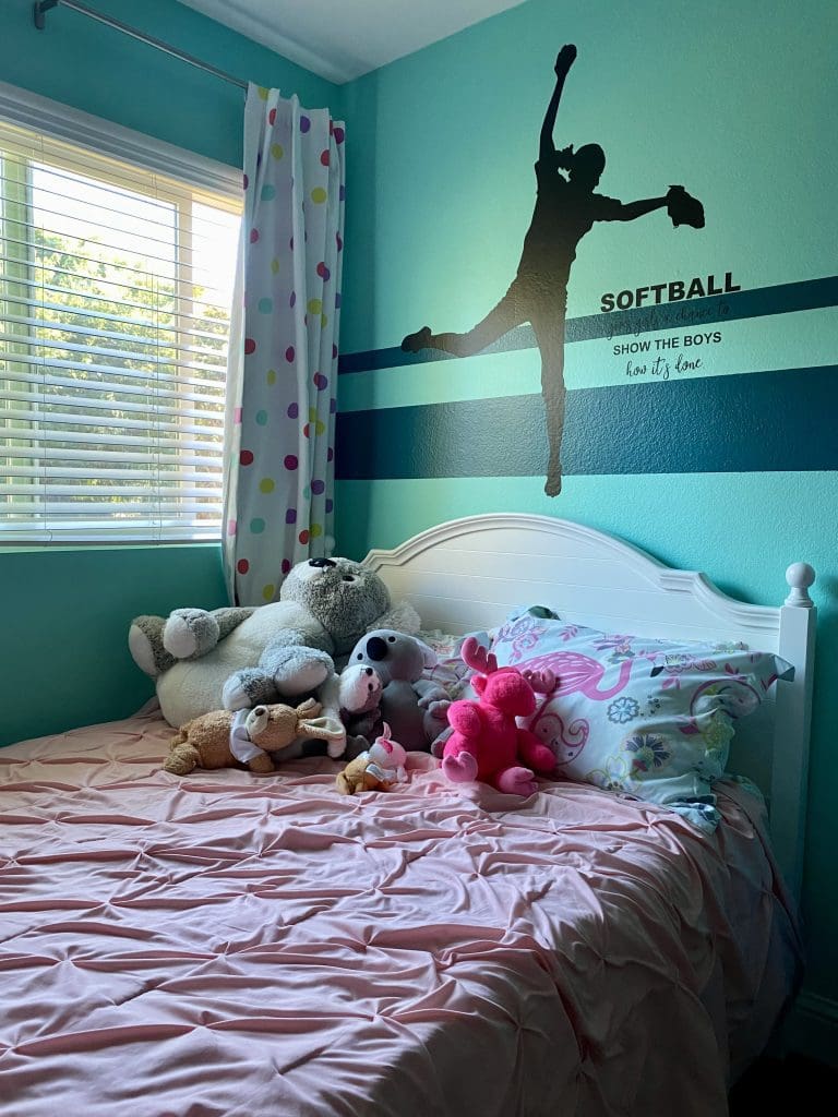 Tomboy Bedroom with a softball theme.